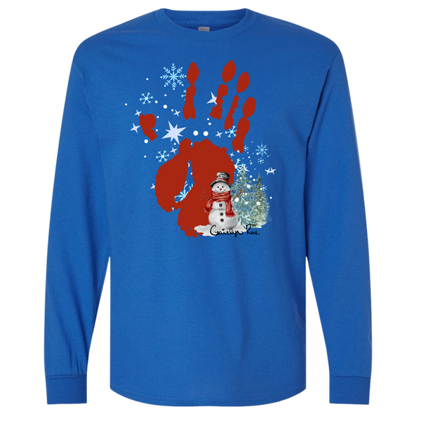 Gaitlyn Rae Winter Snowman Hand Long Sleeve Tshirt