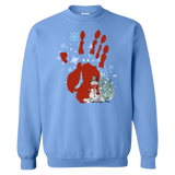 Gaitlyn Rae Christmas Winter Snowman Hand Crewneck "Sweatshirt"
