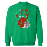 Gaitlyn Rae Christmas Winter Snowman Hand Crewneck "Sweatshirt"